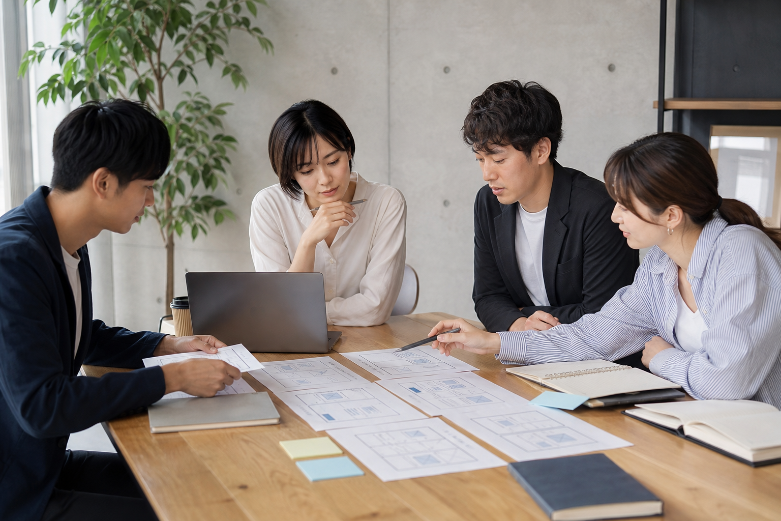 製造業求人の仕事内容を確認する様子