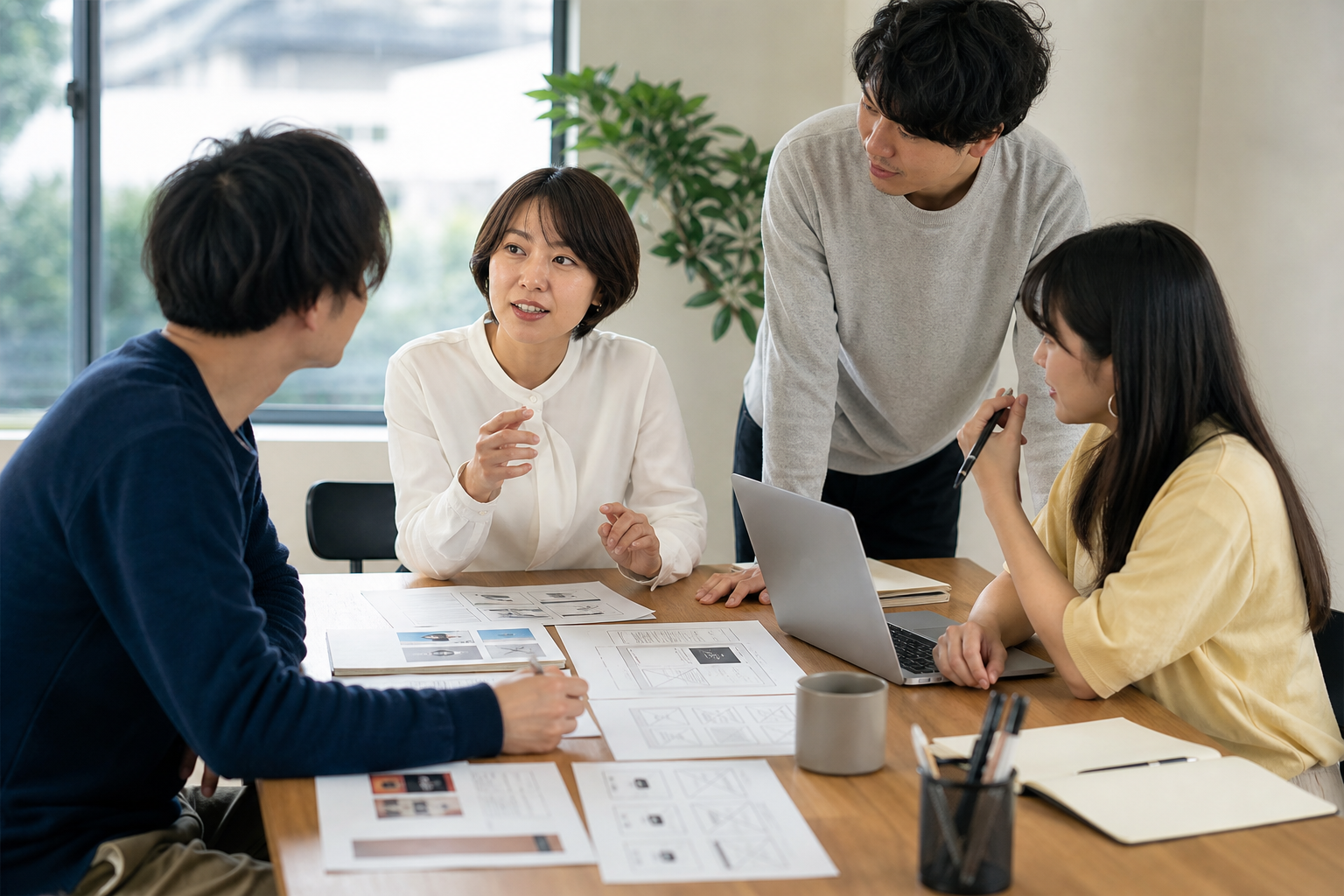 製造業求人の仕事内容を確認する様子