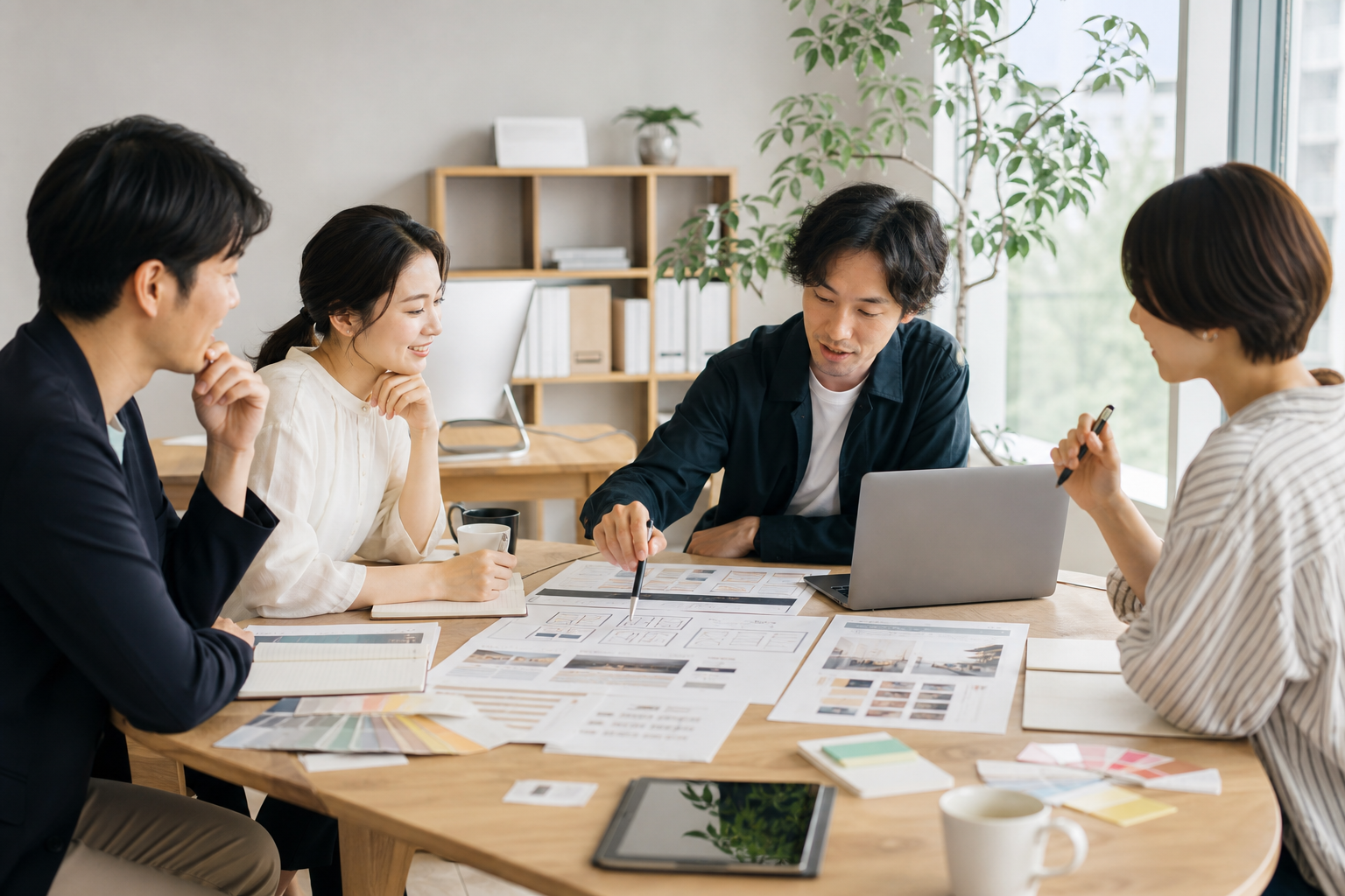 製造業求人の仕事内容を確認する様子