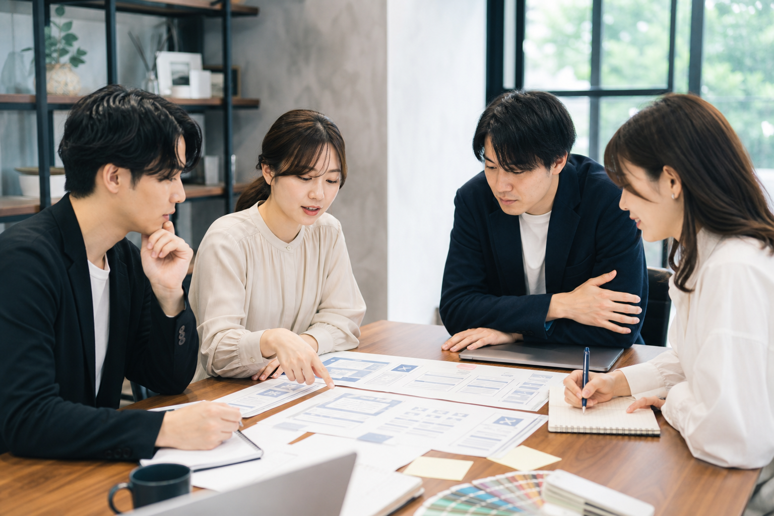 製造業求人の仕事内容を確認する様子
