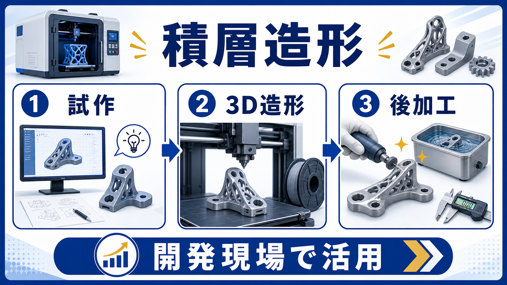 第4章｜成長分野3｜積層造形・3Dプリンタ関連の求人動向の要点を整理した本文中の要約画像