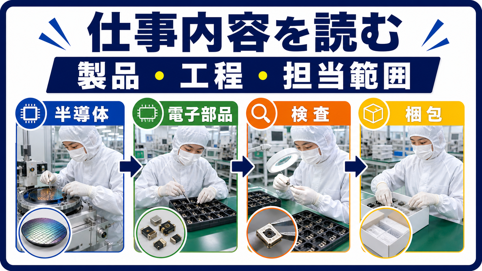 第2章｜仕事内容は製品・工程・担当範囲で読み解くの要点を整理した本文中の要約画像