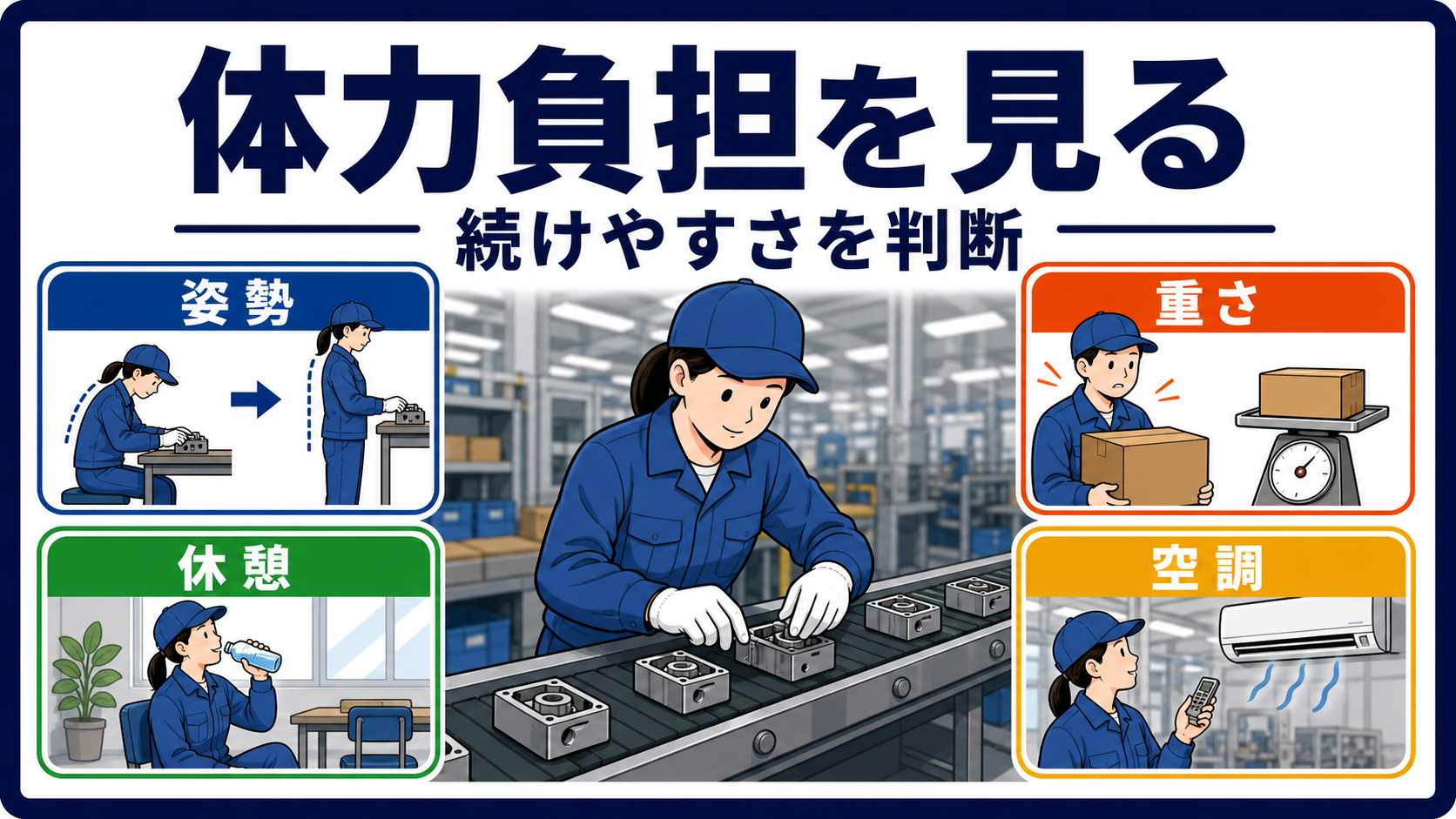 第5章｜体力負担は姿勢・重さ・休憩・空調で判断するの要点を整理した本文中の要約画像