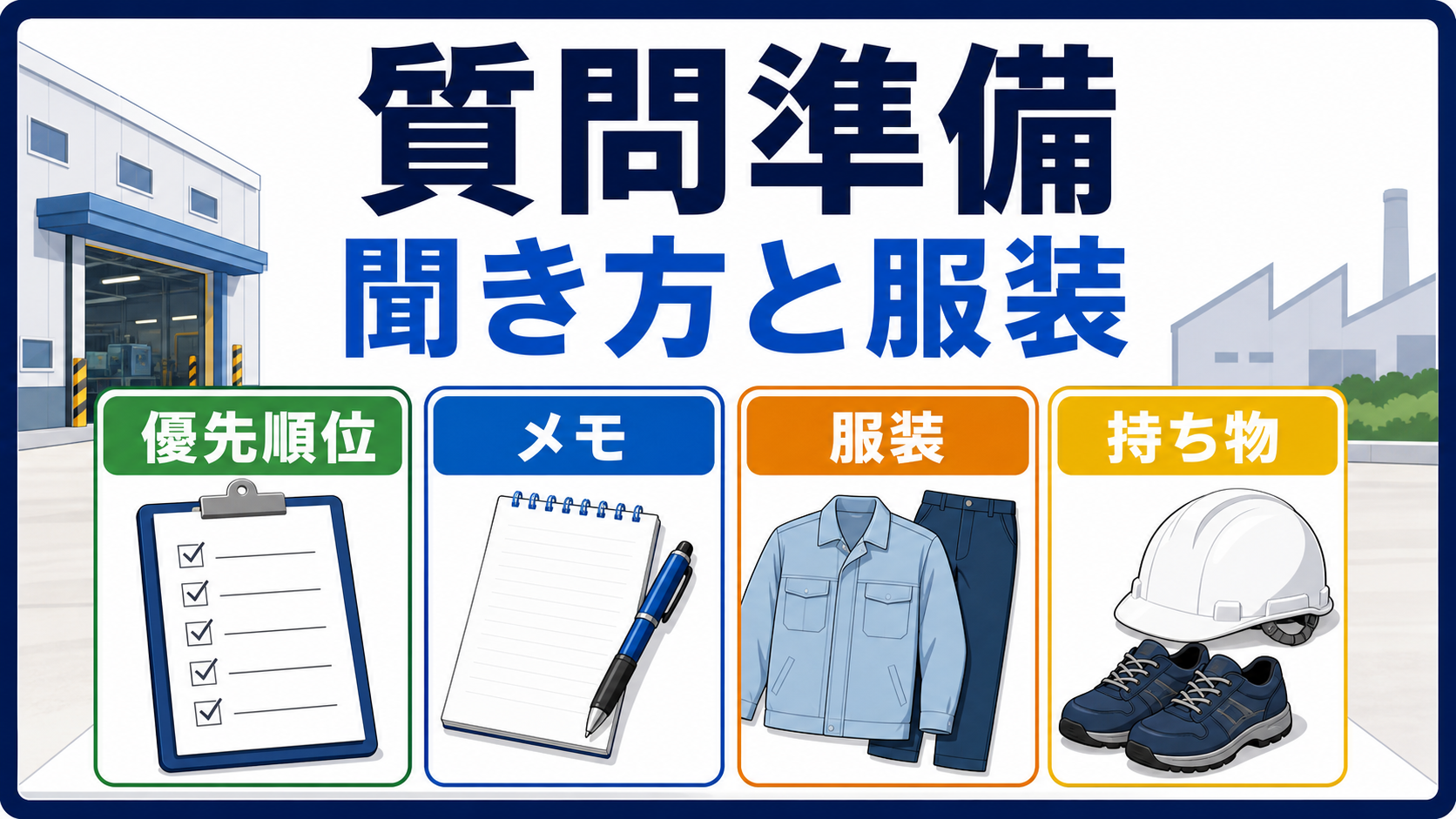 第7章｜質問の仕方・服装・持ち物を整えて当日に臨むの要点を整理した本文中の要約画像