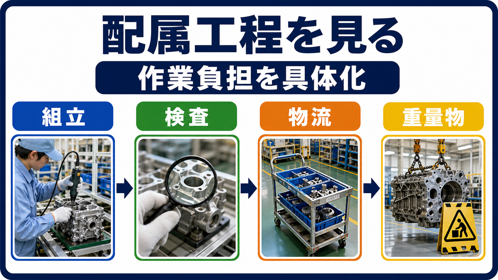 第2章｜仕事内容は配属工程・作業姿勢・重量物で具体的に見るの要点を整理した本文中の要約画像