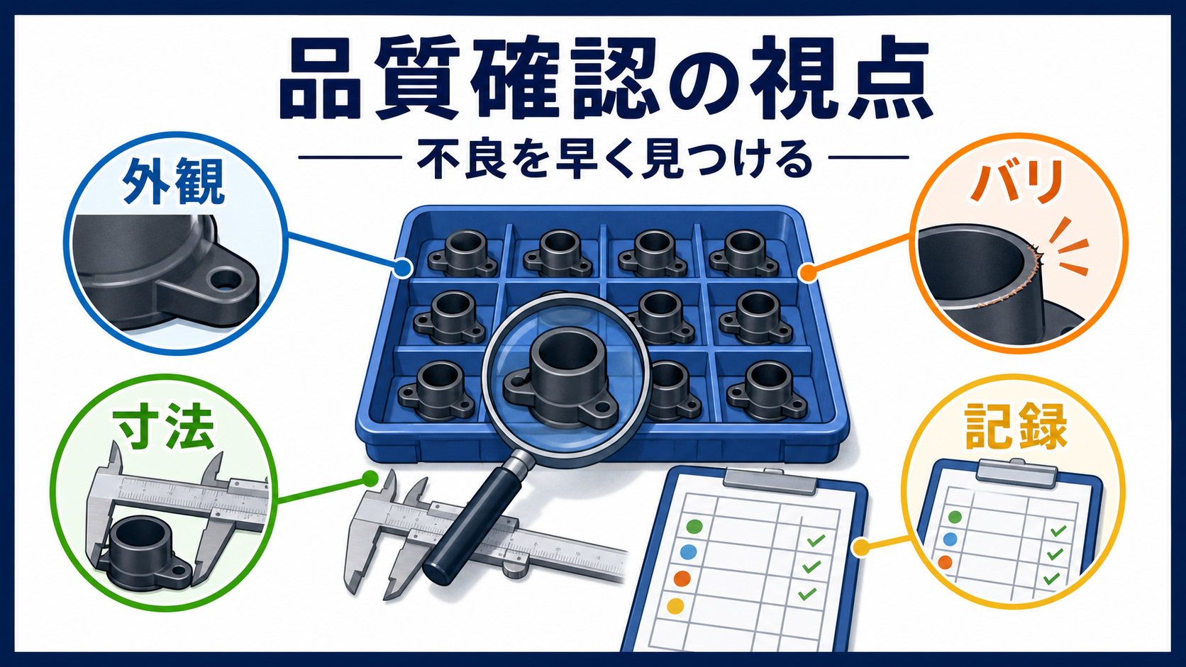 第5章｜射出成形品の品質確認ポイントを整理した本文中の要約画像