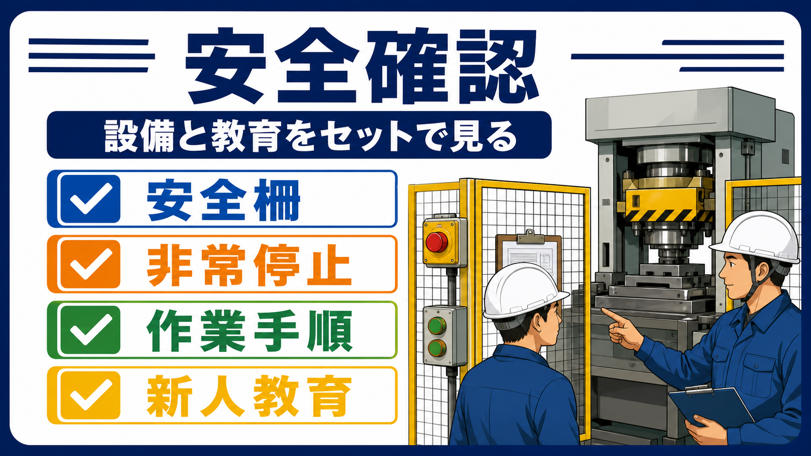 第3章｜安全装置と教育体制は最優先で確認する要点を整理した本文中の要約画像