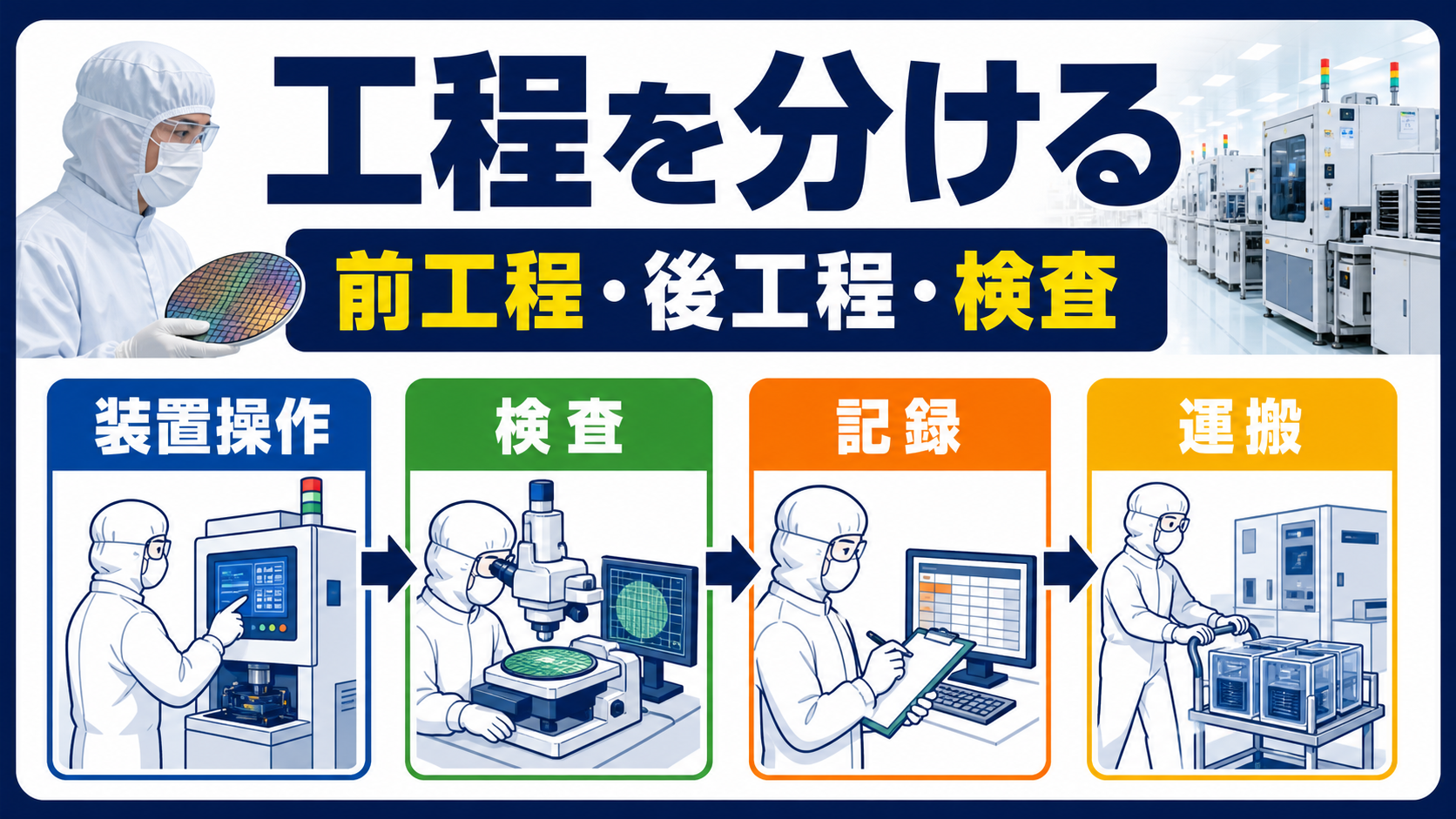 第1章｜半導体工場求人は工程名から仕事を分ける要点を整理した本文中の要約画像