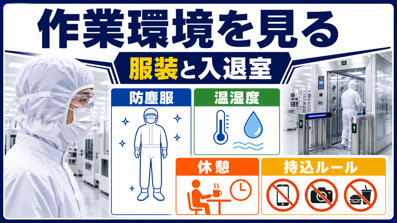 第3章｜クリーンルームと服装ルールを確認する要点を整理した本文中の要約画像