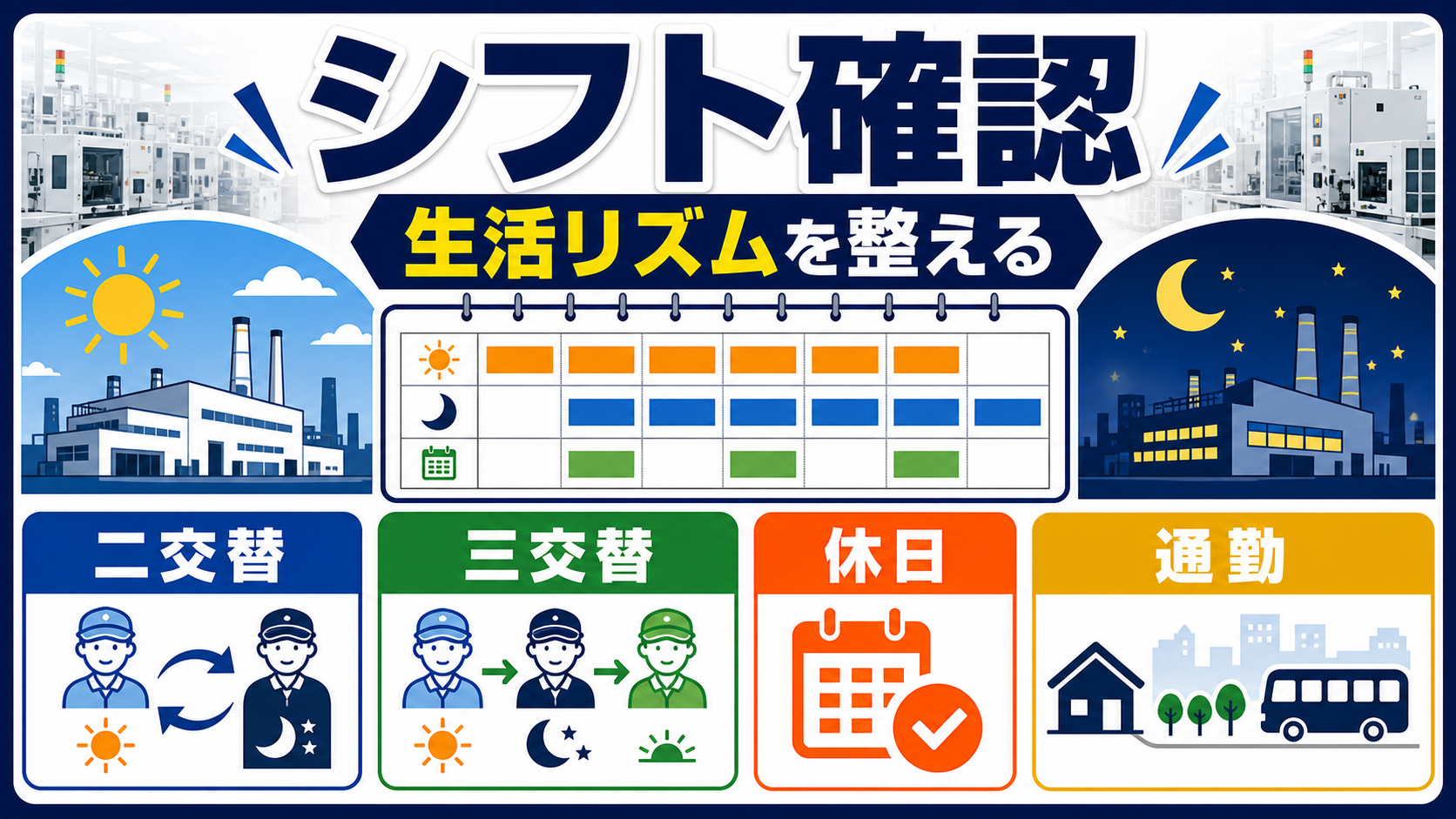 第4章｜交替勤務と休日のパターンを見る要点を整理した本文中の要約画像