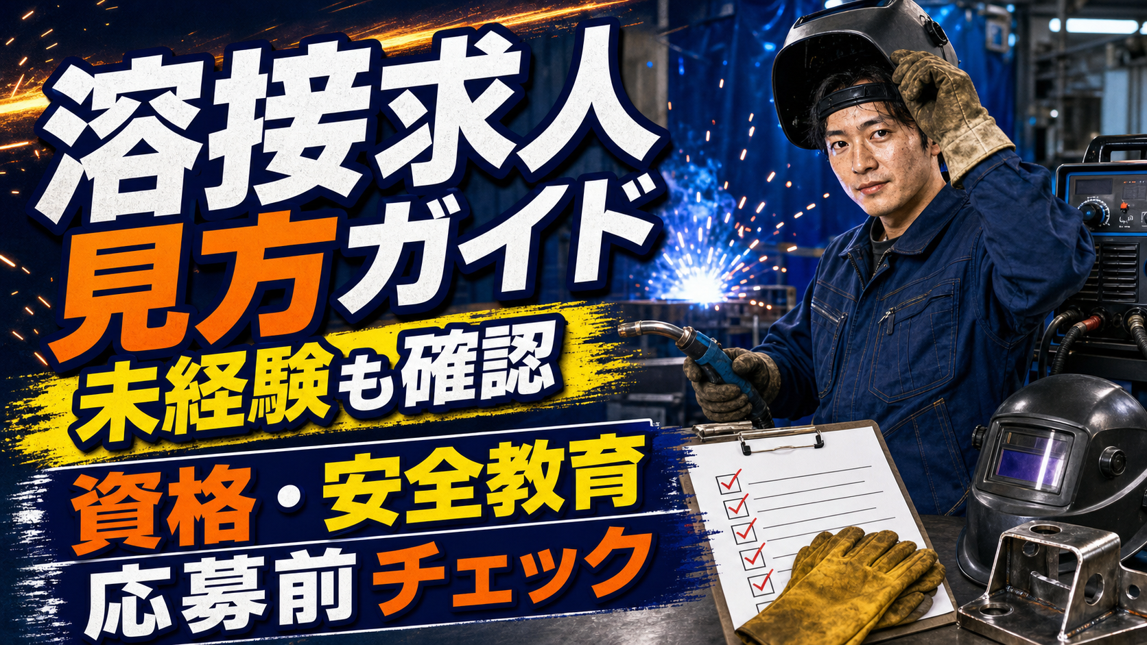 溶接求人の見方で確認したい資格・安全教育・作業環境をまとめたアイキャッチ画像
