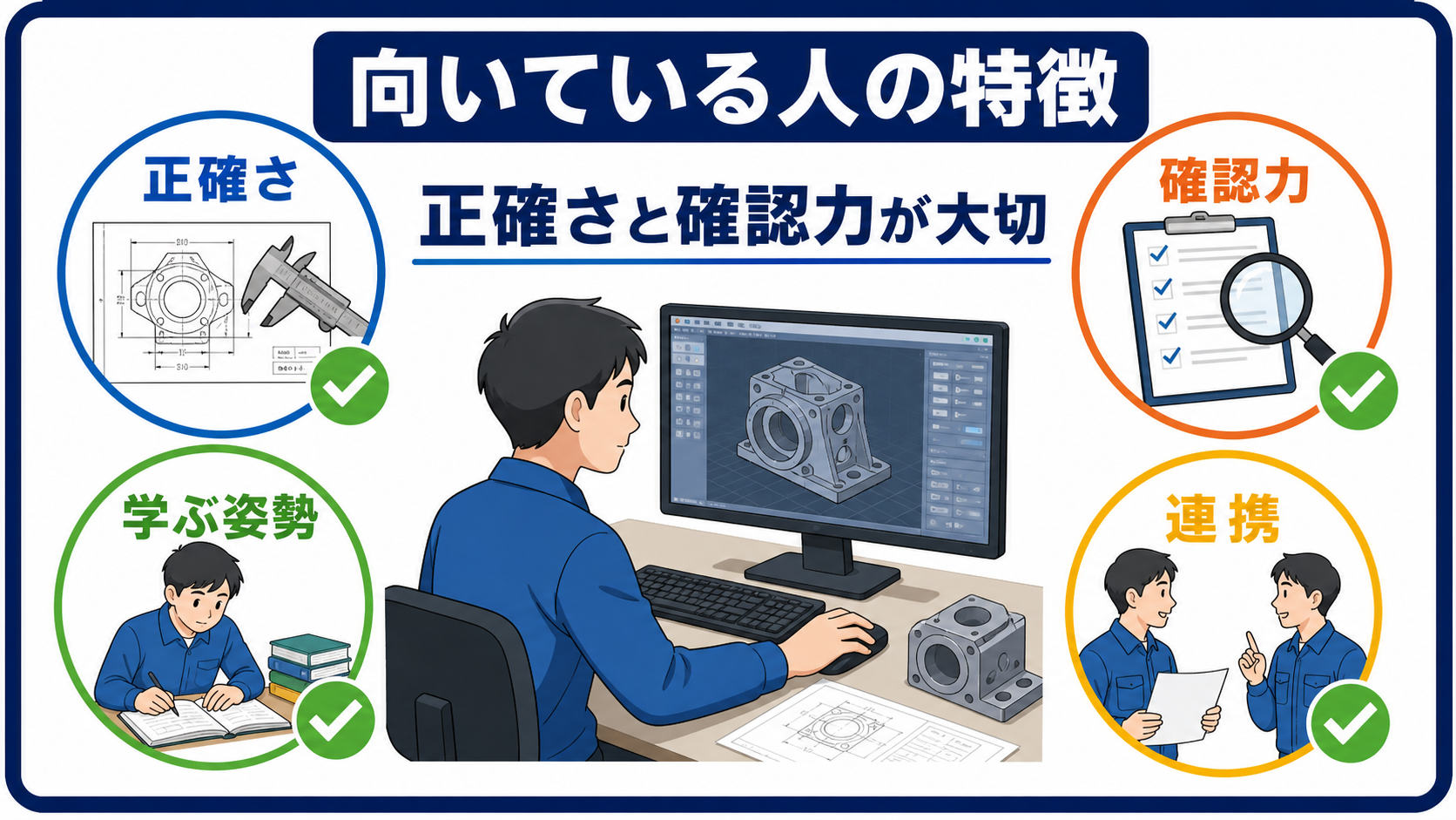 第5章｜向いている人は正確さ・確認力・学ぶ姿勢がある人の要点を整理した本文中の要約画像