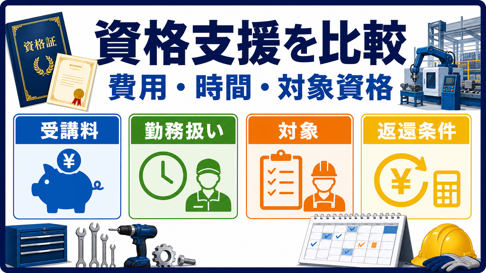 第5章｜資格取得支援と教育制度を比較するの要点を整理した本文中の要約画像