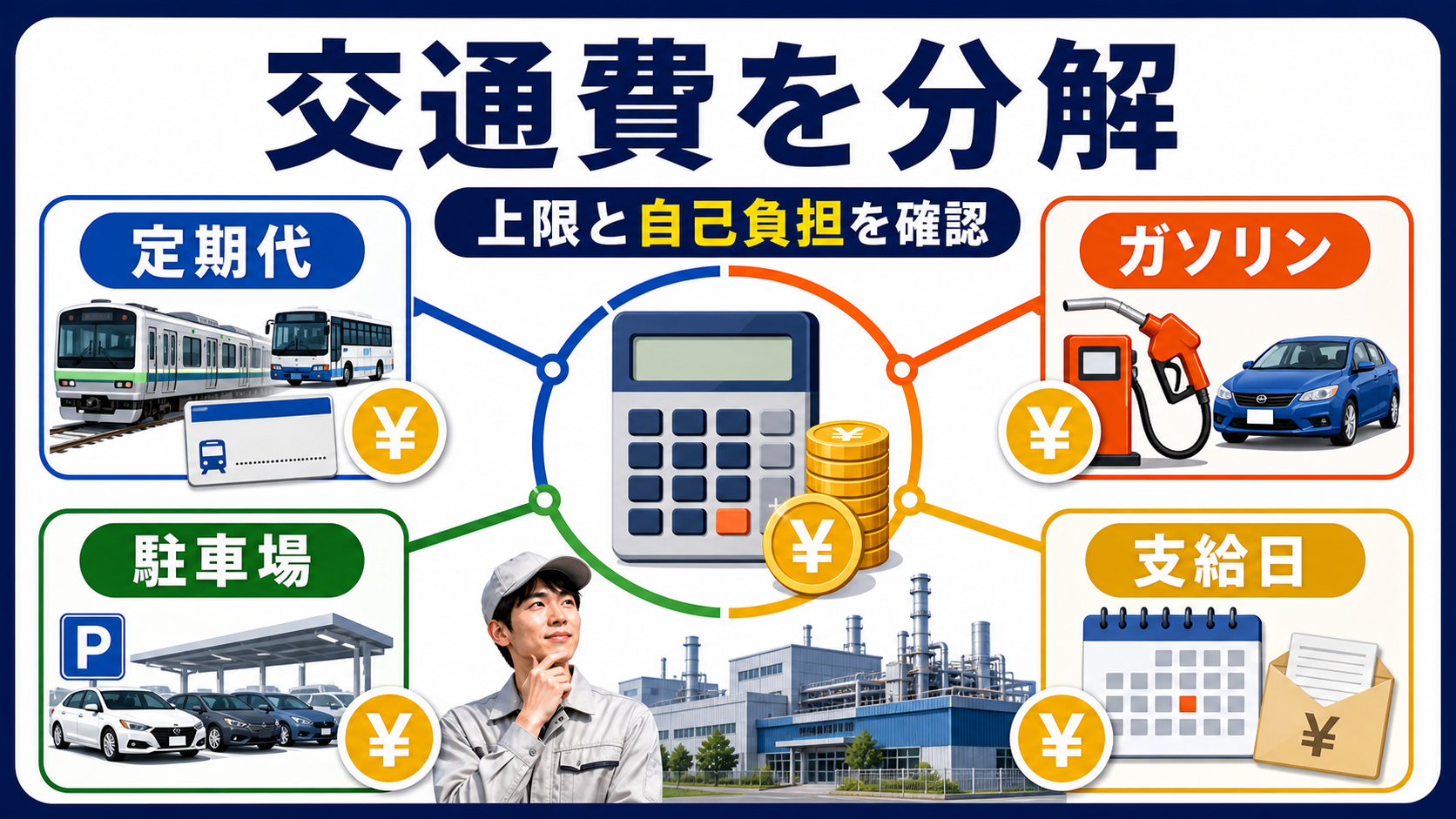 第4章｜交通費・ガソリン代・駐車場代を分けて確認するの要点を整理した本文中の要約画像