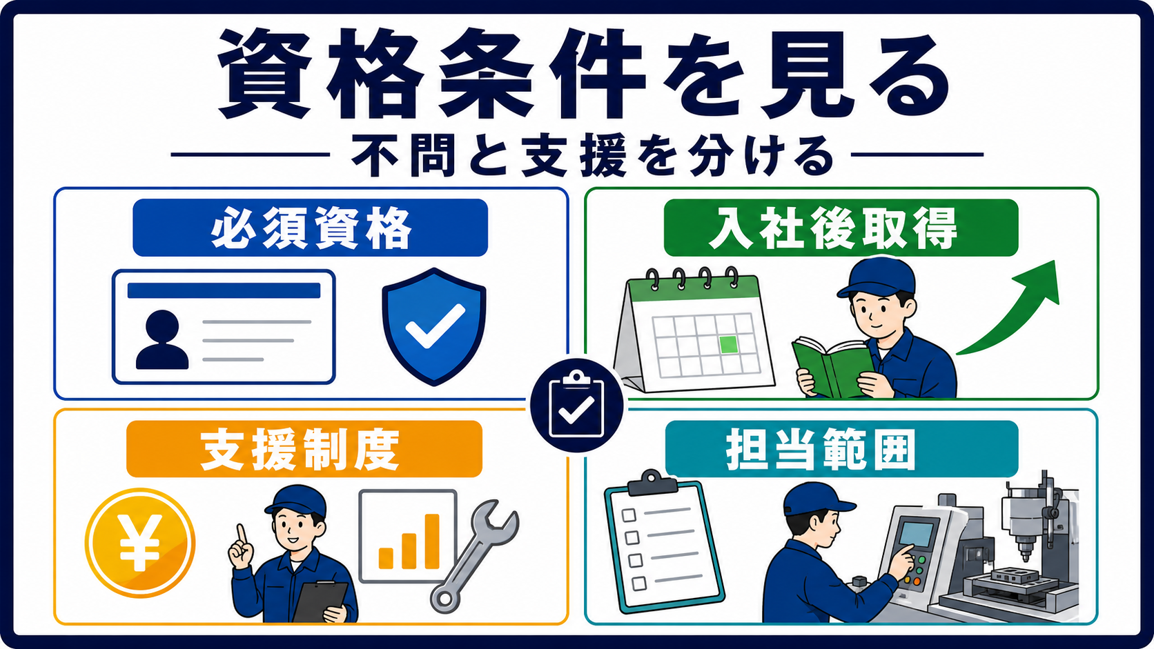 第3章｜資格不問・資格取得支援は担当範囲と合わせて確認するの要点を整理した本文中の要約画像