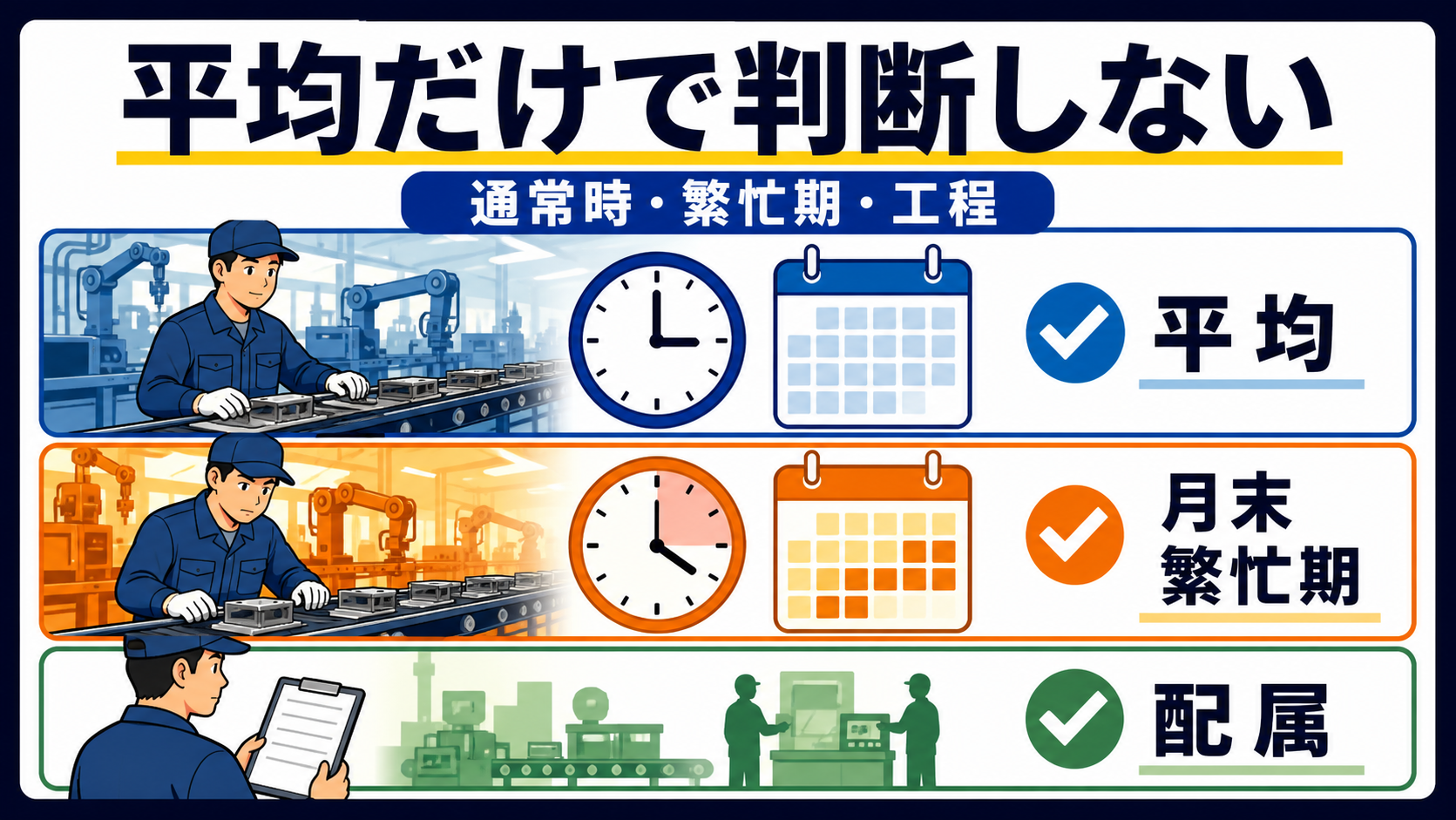 第1章｜残業時間は平均だけで判断しないの要点を整理した本文中の要約画像