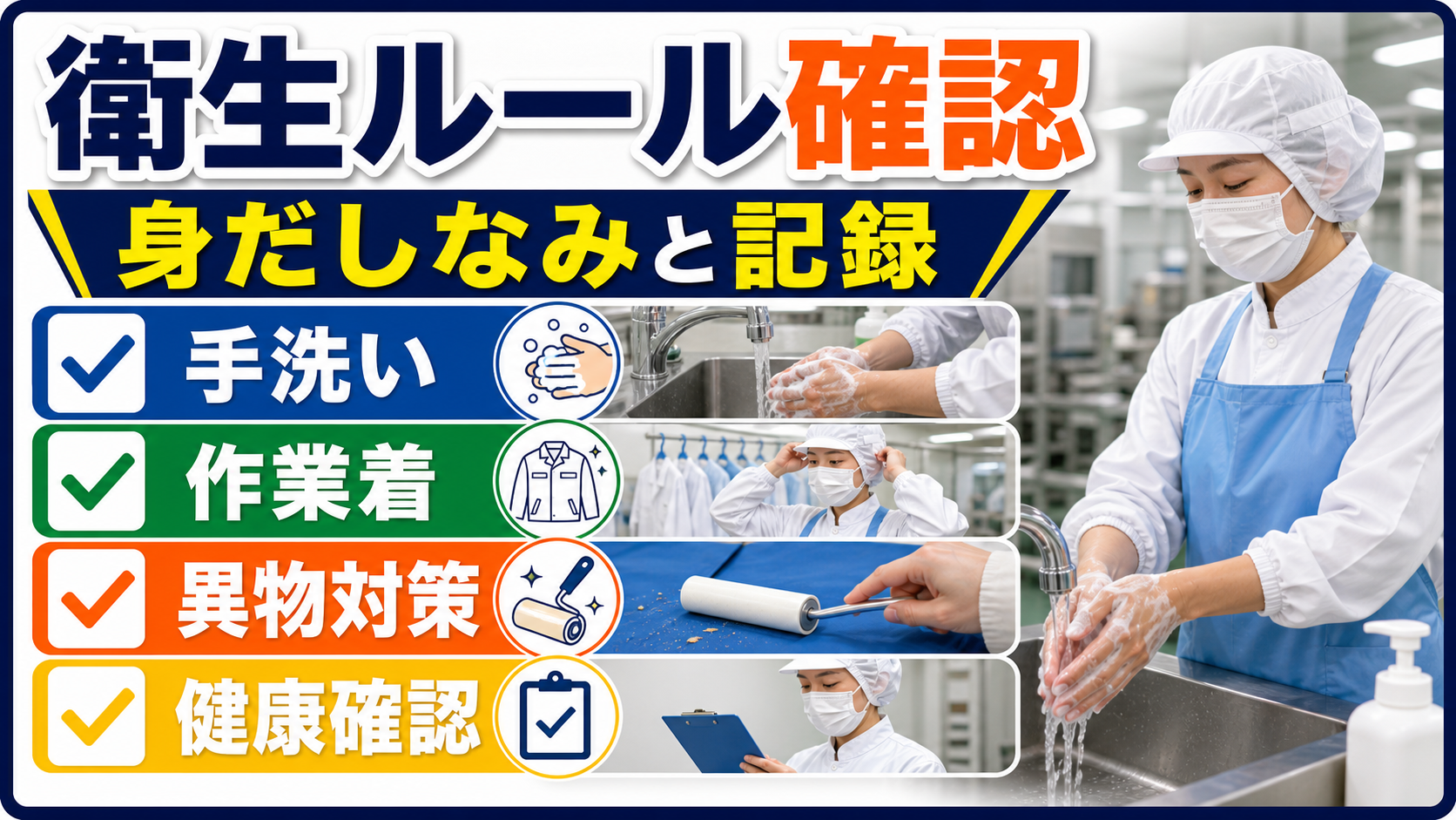 第3章｜食品工場求人の衛生ルールと身だしなみを整理した本文中の要約画像