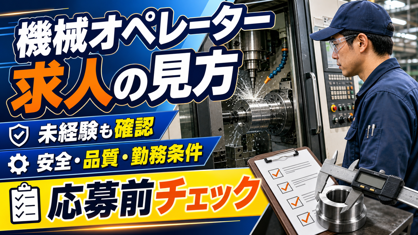 機械オペレーター求人の見方と応募前チェックをまとめたアイキャッチ画像