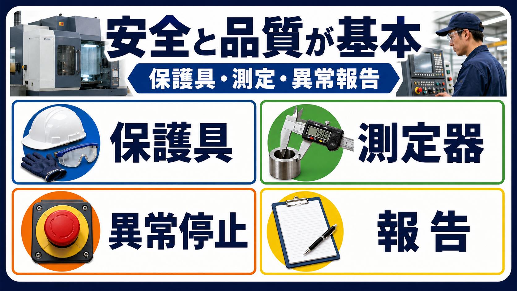 第4章｜安全・品質・測定の基本を求人票と職場見学で見るの要点を整理した本文中の要約画像